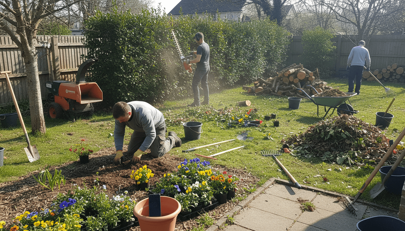 Mobile: Weed + mulch refresh (before weekend)